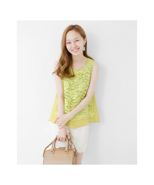 URBAN RESEARCH(アーバンリサーチ)の「レースノースリーブラウス(トップス・レディース・Blue/Yellow/White・FREE)」の6枚目の写真