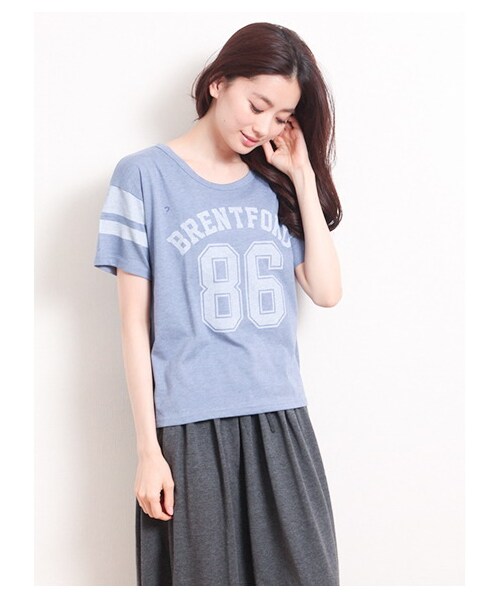 Green Parks fuuwa(グリーンパークスフーワ)の「【Special Price】・ナンバリングプリントTシャツ(Tシャツ・レディース・オフホワイト/杢グレー/ブルー・F)」の3枚目の写真