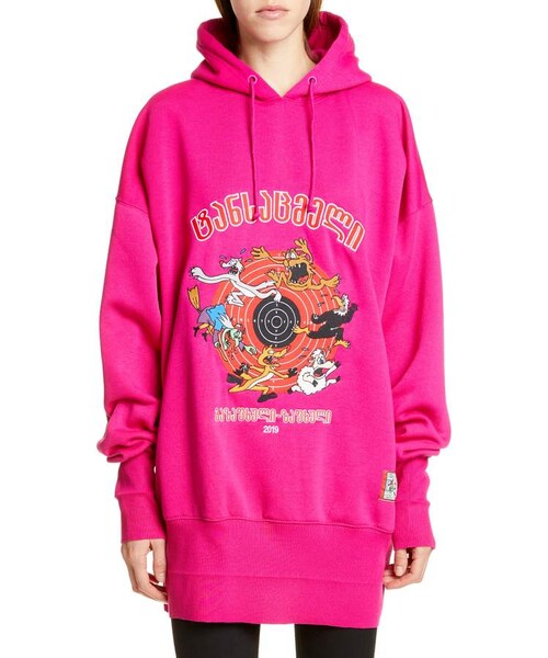 メンズVETEMENTS cartoon embroiderd hoodie