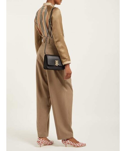 BURBERRY（バーバリー）の「Burberry - Tb Monogram Leather Cross Body Bag - Womens - Black（ショルダーバッグ・レディース・Black・One Size）」の5枚目の写真