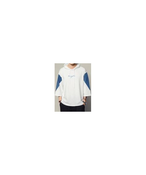 Micamoda(ミカモダ)の「セール Micamoda メンズ Tシャツ パーカー 春夏着服 大きいサイズ 面白い 快適 半袖 トップス オシャレ シンプル カジュアル きれいめ(Tシャツ/カットソー・メンズ・Black/White/Yellow/Blue・M/L/XL/2XL/3XL/4XL/5XL)」の6枚目の写真