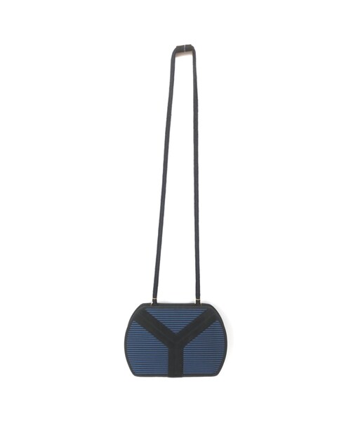 YSL サンローラン ミニ 非象徴的な 黒と白のストライプ クロスボディ 