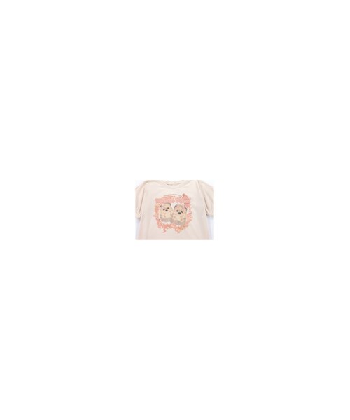 Bobon21（ボボンニジュウイチ）の「ツインはりねずみフォトTシャツ-全３色-（Tシャツ/カットソー・レディース・ホワイト/ベージュ/ピンク・S/M）」の5枚目の写真