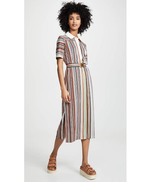 TORY BURCH ワンピース 服 Striped polo dress1038582 TORY BURCH ワンピース 服 Striped polo dress1038582 (Tory