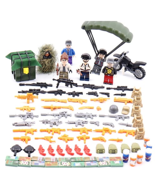 No Brand ノーブランド の 激レア Lego レゴ 互換 おもちゃ Pubg プレイヤーアンノウンズ バトルグラウンズ ミニフィグ 6体セット 車両 大量武器 装備 兵器付き Ty05 おもちゃ Wear