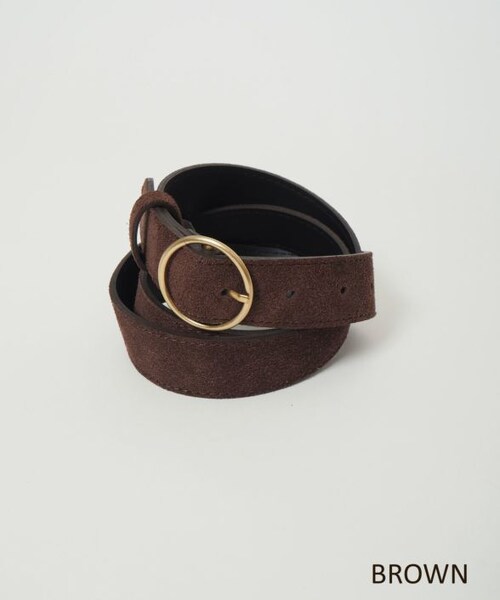 Crisp（クリスプ）の「丸バックルスウェードベルト（ベルト・レディース・ブラウン/キャメル・FREE）」の3枚目の写真