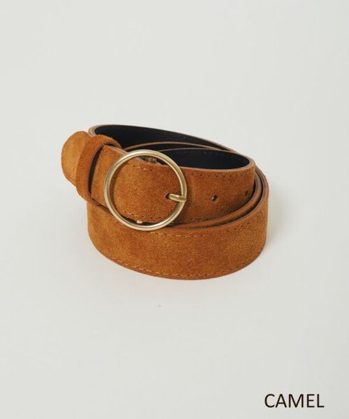 Crisp（クリスプ）の「丸バックルスウェードベルト（ベルト・レディース・ブラウン/キャメル・FREE）」の4枚目の写真