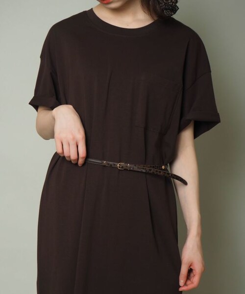 Crisp（クリスプ）の「レオパードレザーベルト（ベルト・レディース・ブラウン/ダークブラウン・FREE）」の2枚目の写真