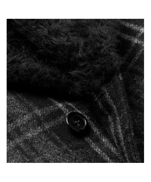 Saint Laurent（サンローラン）の「SAINT LAURENT Faux Shearling-Lined Checked Wool-Bouclé Overcoat（ジャケット/アウター・メンズ・Gray・It54/It46/It48/It52）」の4枚目の写真