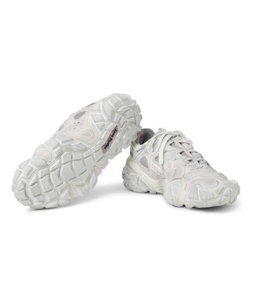 Acne Studios（アクネストゥディオズ）の「Acne Studios Boltzer Distressed Rubber-Trimmed Suede And Mesh Sneakers（スニーカー・メンズ・White・Eu40/Eu41/Eu45/Eu43/Eu46/Eu42）」の5枚目の写真