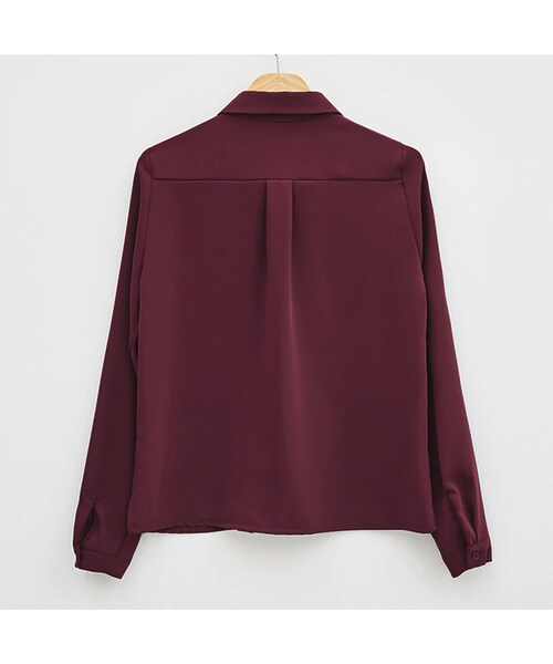 no brand(ノーブランド)の「ブラウスシャツ 韓国 レディース トップス Yシャツ 事務服 カワイイ カジュアル(シャツ/ブラウス・レディース・その他)」の2枚目の写真