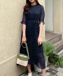 DHOLIC | ストラップSETプリーツドットワンピース(ワンピース)