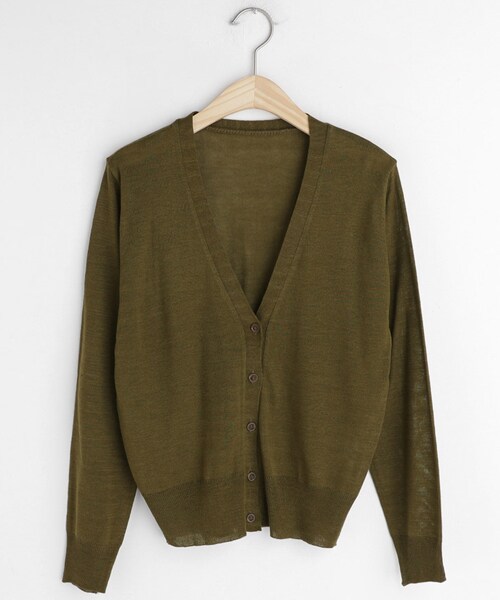 DHOLIC（ディーホリック）の「ニットVネックカーディガン（カーディガン/ボレロ・レディース・ホワイト/グレー/イエロー/ブラック/グリーン/ベージュ・FREE）」の5枚目の写真