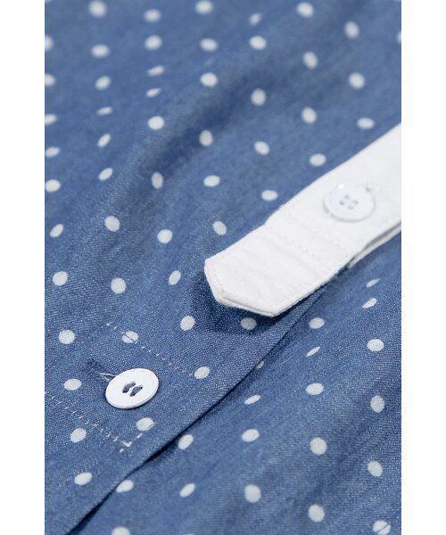 ORENDA（オレンダ）の「這版型賣翻了水玉長版襯衫洋裝（トップス・レディース・藍/淺藍・S/M/L）」の3枚目の写真