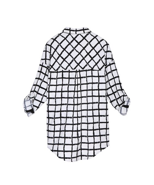 ORENDA（オレンダ）の「慵懶感男朋友風長版襯衫（トップス・レディース・白底印花・S/M/L/XL）」の6枚目の写真