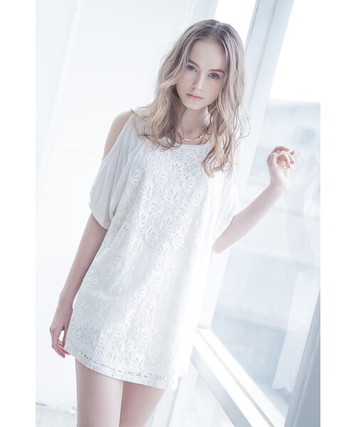 ORENDA（オレンダ）の「秒殺情敵款蕾絲挖肩洋裝（ワンピース/ドレス・レディース・白/黑・S/M）」の7枚目の写真