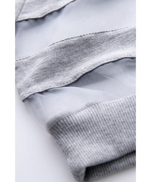 ORENDA（オレンダ）の「時髦透視袖短上衣（トップス・レディース・灰/黑・S/M/L）」の3枚目の写真