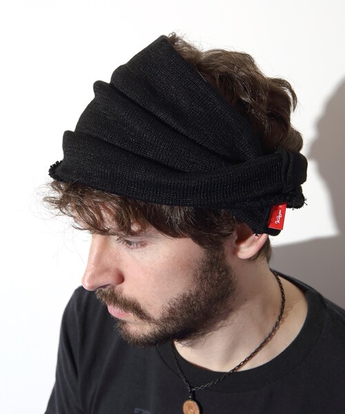 VIRGOwearworks(ヴァルゴウェアワークス)の「Military tube ニット ヘアバンド(帽子・メンズ・BEIGE/NAVY/BLACK)」の1枚目の写真