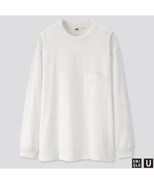 UNIQLO（ユニクロ）の「クルーネックT（長袖）（Tシャツ/カットソー・メンズ・NAVY 69/WINE 19/BLACK 09/WHITE 00/BROWN 35/DARK BROWN 38・4XL/S/3XL/M/XS/XL/L/XXL）」の2枚目の写真