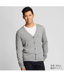 UNIQLO | エクストラファインメリノVネックカーディガン（長袖）(ニット/セーター)