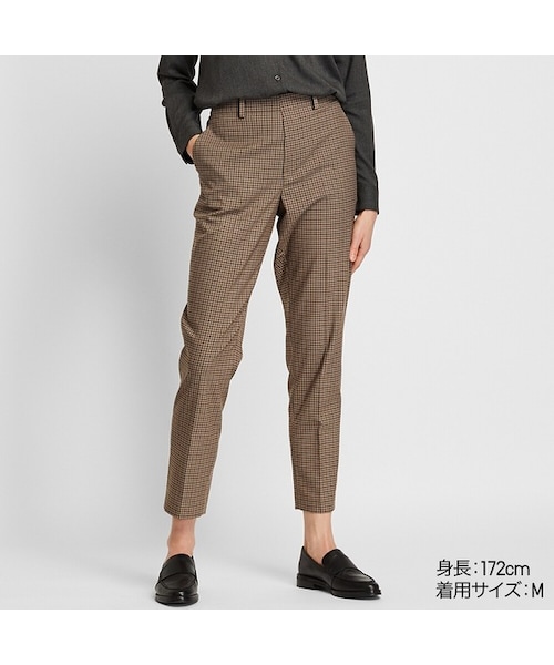 UNIQLO（ユニクロ）の「EZYアンクルパンツ（タッターソール・丈標準66～68cm）（その他パンツ・レディース・RED 15/BROWN 36・XL/3XL/S/L/XS/XXL/M）」の2枚目の写真