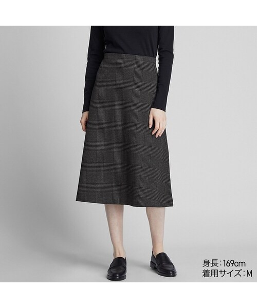 UNIQLO（ユニクロ）の「ジャカードフレアミディスカート（スカート・レディース・BROWN 37/DARK GRAY 08・L/XL/M/XS/3XL/XXL/S）」の2枚目の写真