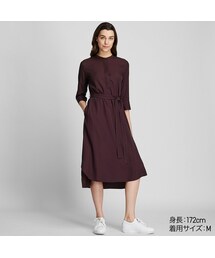 UNIQLO | レーヨンストライプワンピース（7分袖）(ワンピース)
