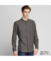 UNIQLO | フランネルスタンドカラーシャツ（長袖）(シャツ/ブラウス)