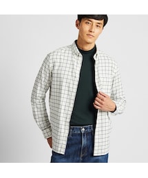 UNIQLO | フランネルチェックシャツ（ボタンダウン・長袖）(シャツ/ブラウス)