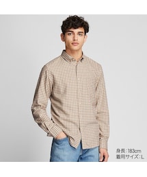 UNIQLO | フランネルチェックシャツ（ボタンダウン・長袖）(シャツ/ブラウス)
