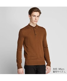 UNIQLO | エクストラファインメリノニットポロシャツ（長袖）(ニット/セーター)