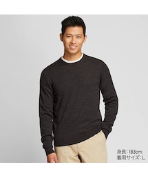 UNIQLO | エクストラファインメリノクルーネックセーター（長袖）(ニット/セーター)