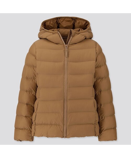 UNIQLO（ユニクロ）の「GIRLS ライトウォームパデットパーカ（その他アウター・キッズ・NATURAL 30/NAVY 69/BROWN 34/GREEN 53/PINK 12・160/110/120/150/130/140）」の2枚目の写真