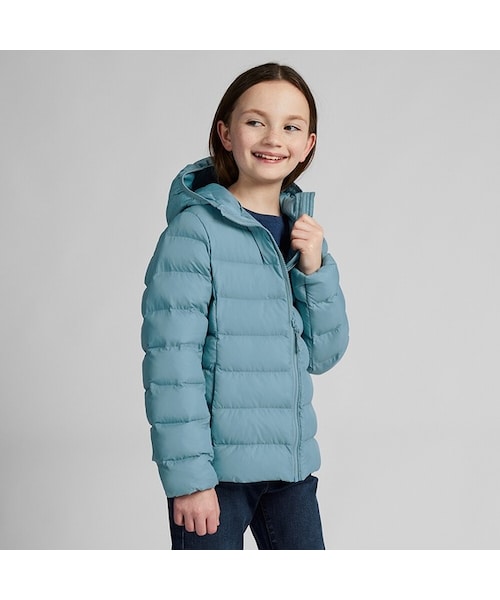 UNIQLO（ユニクロ）の「GIRLS ライトウォームパデットパーカ（その他アウター・キッズ・NATURAL 30/NAVY 69/BROWN 34/GREEN 53/PINK 12・160/110/120/150/130/140）」の3枚目の写真