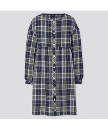 UNIQLO | GIRLS フランネルチェックワンピース（長袖）(ワンピース)