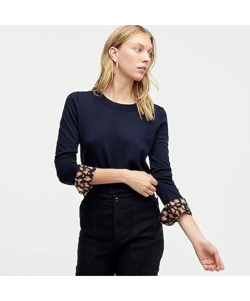 sweater with leopard french cuff