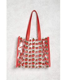 Forever 21 Strawberry Print Clear Tote Bag
