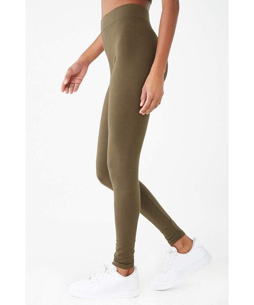 FOREVER 21(フォーエバー トゥエンティーワン)の「Forever 21 Classic Cotton-Blend Leggings(レギンス/スパッツ・レディース・Black/Green・X-small/Small/Medium/Large/X-large)」の7枚目の写真