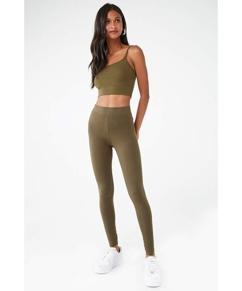 FOREVER 21(フォーエバー トゥエンティーワン)の「Forever 21 Classic Cotton-Blend Leggings(レギンス/スパッツ・レディース・Black/Green・X-small/Small/Medium/Large/X-large)」の6枚目の写真
