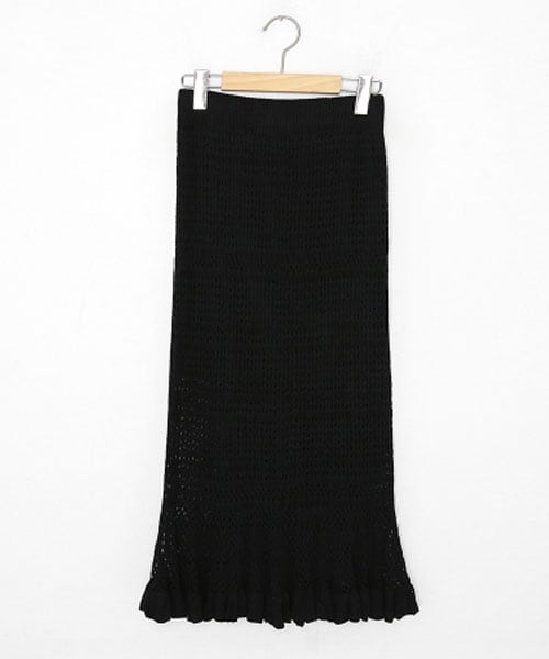 DHOLIC（ディーホリック）の「パンチングニットスカート（スカート・レディース・ブラック/ベージュ・FREE）」の2枚目の写真