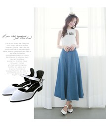 Joyceshop | NEW．法式風漆皮尖頭繞踝平底鞋(シューズ)