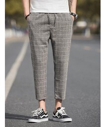 Urcarol | Urcarol リネン チェックスラックス(スラックス)