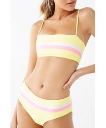 Forever 21 Striped-Trim Bikini Bottoms