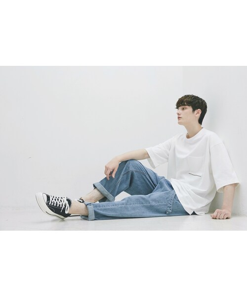 Re:（アールイー）の「Tuck wide PT  (Sax)（デニムパンツ・メンズ・その他）」の10枚目の写真