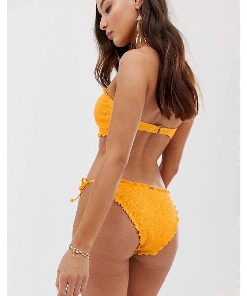 Hollister（ホリスター）の「Hollister shirred bikini bottoms（水着・レディース・Yellow・L）」の3枚目の写真