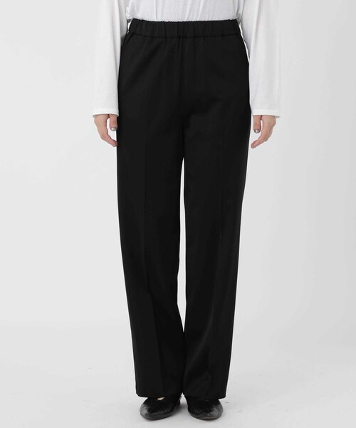 08sircus（ゼロエイトサーカス）の「ウールサテンストレッチイージーパンツ（パンツ・レディース・BLACK・1/MODEL:162cm/kg SIZE:0）」の2枚目の写真