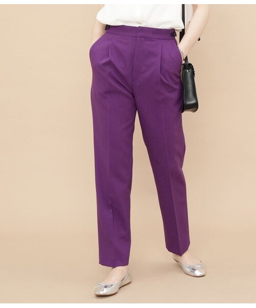 ADAM ET ROPE'（アダムエロペ）の「スリムスラックス（パンツ・レディース・ベージュ/パープル/ブラック・38/34/36）」の3枚目の写真