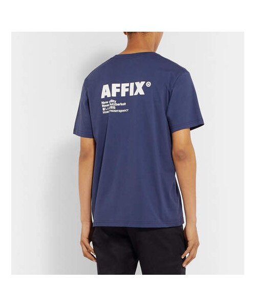 AFFIX(表示禁止)(アフィックス)の「AFFIX Logo-Print Cotton-Jersey T-Shirt(Tシャツ/カットソー・メンズ・Blue・XS/S/L/XL/M)」の3枚目の写真