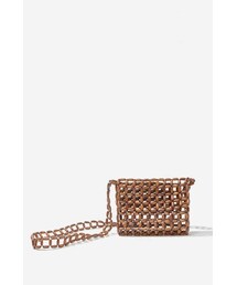 Forever 21 Wooden Cutout Flap-Top Crossbody