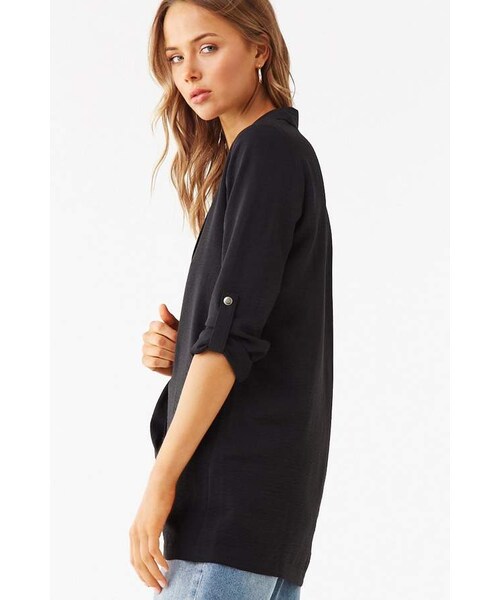 FOREVER 21（フォーエバー トゥエンティーワン）の「Forever 21 Notched Open-Front Blazer（テーラードジャケット・レディース・Black/Yellow/Green・Small/Medium/Large）」の12枚目の写真